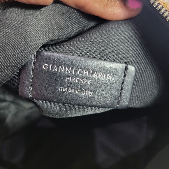 Gianni Chiarini Firenze Straw Bag Tan Woven Shoulder Slouchy Hobo Raffia Leather - Picture 7 of 16